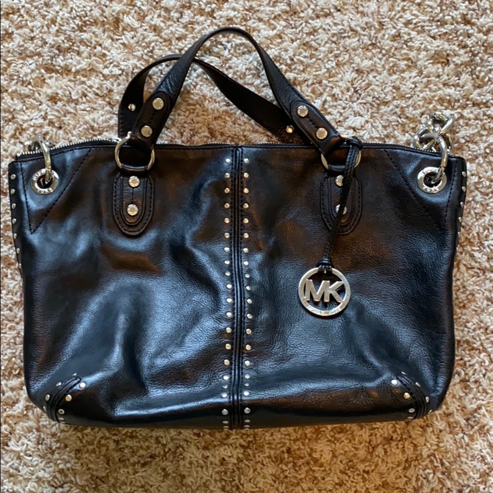 Michael Kors Black Leather Tote Bag